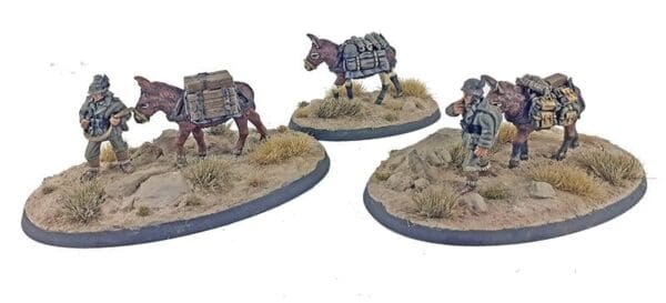 Alpini Mule Team - 3 mules, 2 drivers