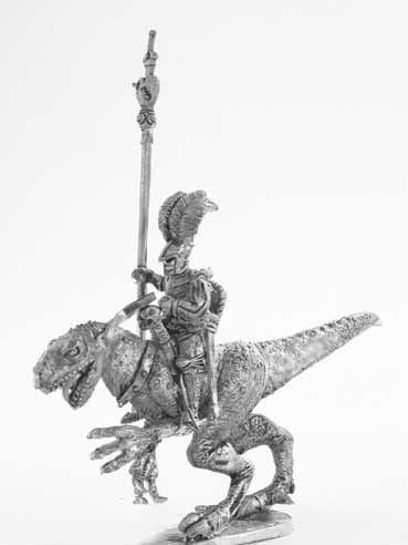 MIR DE018 Dark Elf Standard Bearer Raptor Rider - BADGER GAMES