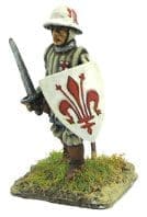 Infantryman w Quilted Armor, Helmet & Sword Attacking