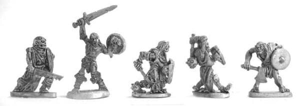 Zombies with Hand Weapons and Shield