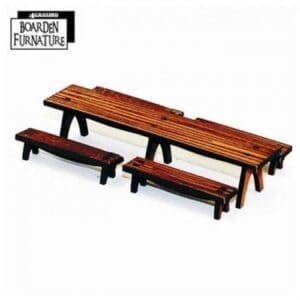 4G 28S-FAB-064M Long Trestle Table x1 and Benches x4