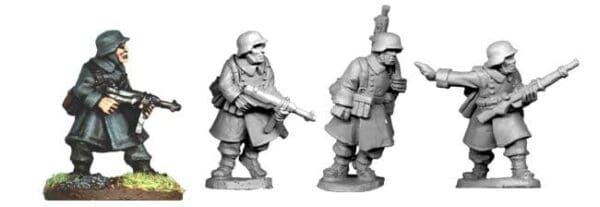 German NCO's and LMG in Greatcoats