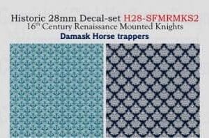 Damask Decals - Horse Trappings D (Blues)