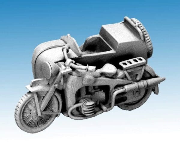 French Motorcycle and Sidecar