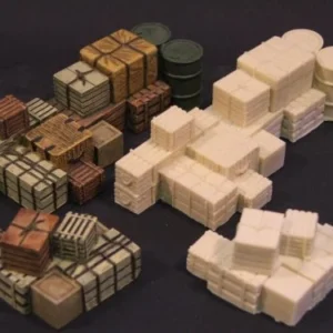 2 Piles of Crates & Oil Drums