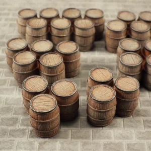 Assorted Clusters of Small Wooden Barrels