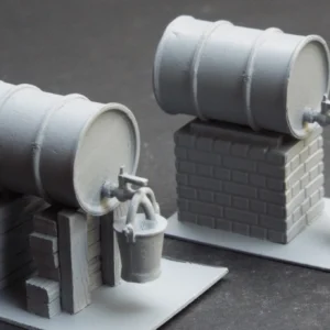 2 Oild Drums on Stands with Taps