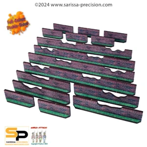 Low Brick Walls, Damaged (x16) -  Full Color