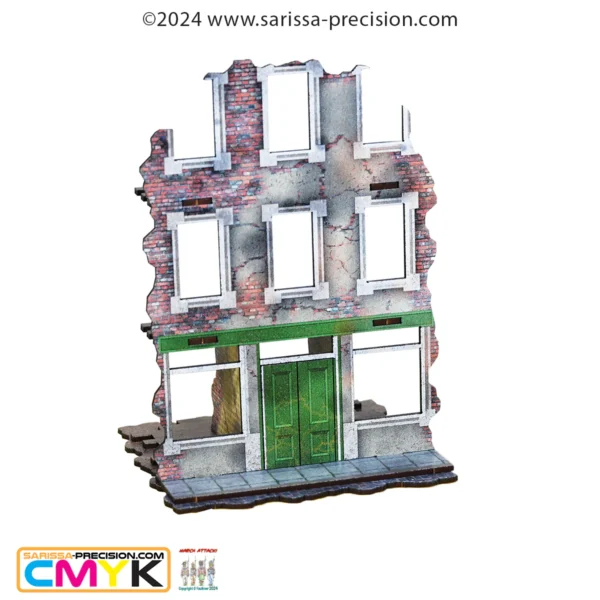 Destroyed City Shop Front - Full Color