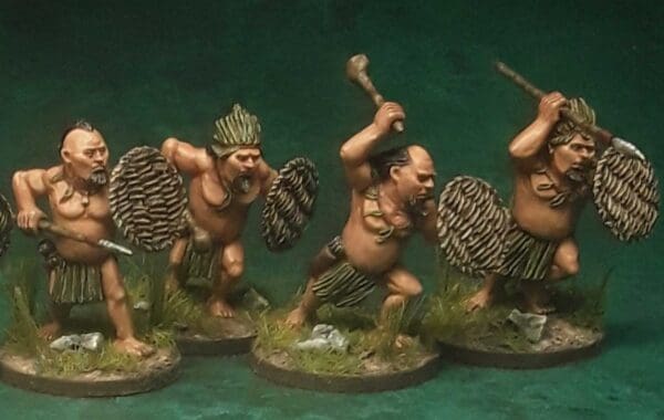 The Woodwoses Hearthguard with Shields, Spears, and Clubs