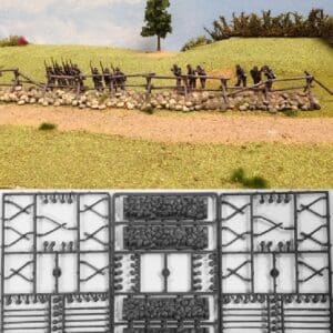 Cross & Rail Fencing with Stone Bases